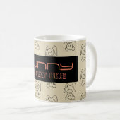 バニー模様 コーヒーマグカップ (正面右)