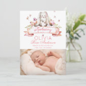 バニー水彩少女の誕生のお知らせ 招待状 (スタンド正面)