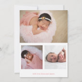 バニー水彩少女の誕生のお知らせ 招待状 (裏面)