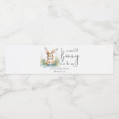 バニー水彩赤ちゃんシャワー ペットボトルラベル (シングルラベル)