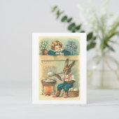 バニー沸騰イースターエッグヴィンテージイースター シーズンポストカード (スタンド正面)