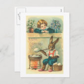 バニー沸騰イースターエッグヴィンテージイースター シーズンポストカード (正面/裏面)