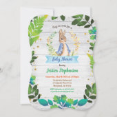 バニー男の赤ちゃんのシャワー招待状。春イースター 招待状 (正面)