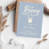 バニー男の赤ちゃんシャワーカワイライトブルー 招待状