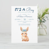 バニー男の赤ちゃんシャワー 招待状 (スタンド正面)