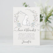 バニー男女兼用フローラベビーシャワー サンキューカード (スタンド正面)