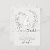 バニー男女兼用フローラベビーシャワー サンキューカード (正面/裏面)