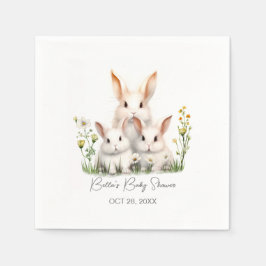 バニー男女兼用ベイビーシャワー スタンダードカクテルナプキン