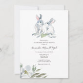 バニー男女兼用ベイビーシャワー 招待状 (正面)