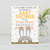 バニー男女兼用ベビーシャワー招待状 招待状 (スタンド正面)