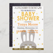 バニー男女兼用ベビーシャワー招待状 招待状 (正面/裏面)