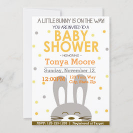 バニー男女兼用ベビーシャワー招待状 招待状
