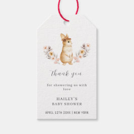 バニー男女兼用ワイルドフラワー赤ちゃんシャワー ギフトタグ
