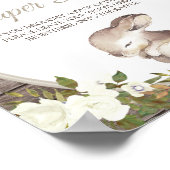 バニー男女兼用赤ちゃんシャワーおむつラッフル ポスター (角)