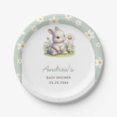 バニー男女兼用赤ちゃんシャワー ペーパープレート (正面)