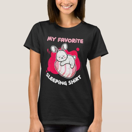 バニー私の眠お気に入りのっている動物のウサギ眠っている Tシャツ (正面)