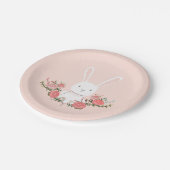 バニー紙プレートベビーシャワーウッドランドピンクガール ペーパープレート (アングル)