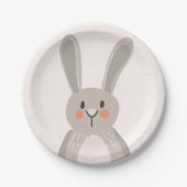 バニー紙プレートベビーシャワーウッドランド動物 ペーパープレート (正面)