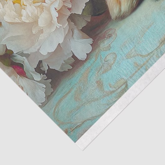 バニー素朴と牡丹のフローラデコページ 薄葉紙 (詳細)