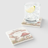 バニー素朴ベイビーシャワー ストーンコースター (横)