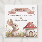 バニー素朴ベビーシャワーメッセージカード フェイバータグ (裏面)