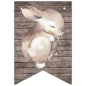 バニー素朴ラビットブラウンと白の赤ちゃんシャワー バンティングフラッグ (第1の旗)