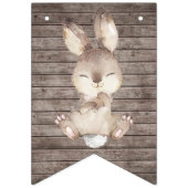 バニー素朴ラビットブラウンと白の赤ちゃんシャワー バンティングフラッグ (第3の旗)