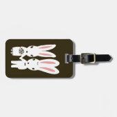 バニー結婚ズのカップル – かわいい花嫁と花婿 ラゲッジタグ (正面横)