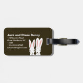 バニー結婚ズのカップル – かわいい花嫁と花婿 ラゲッジタグ (裏面横)