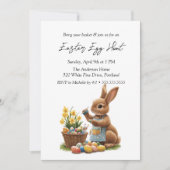 バニー絵を描ズエッグイースターエッグ狩り 招待状 (正面)