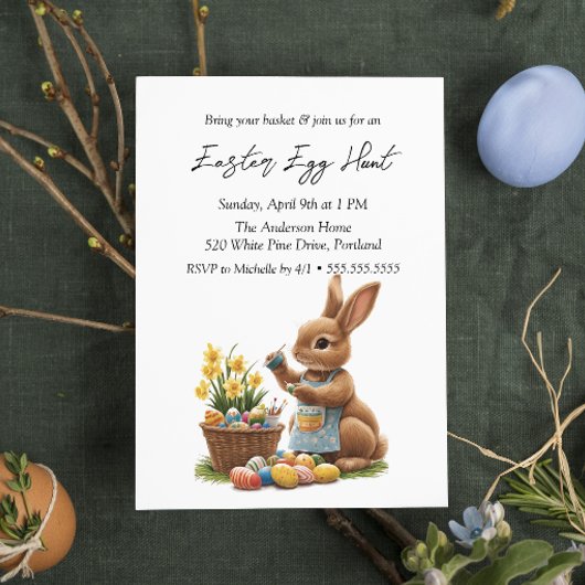 バニー絵を描ズエッグイースターエッグ狩り 招待状
