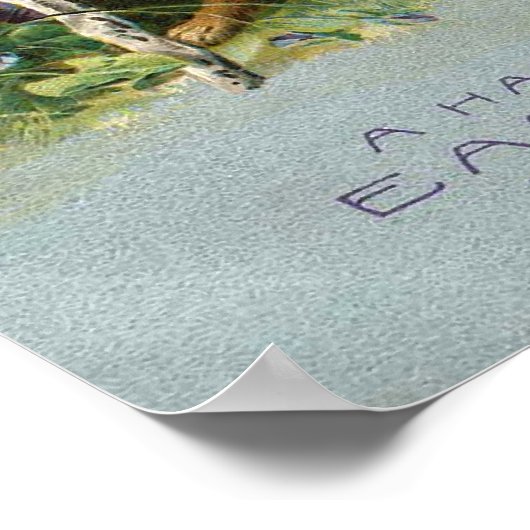 バニー絵画のイースターエッグヴィンテージ ポスター (角)