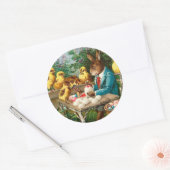 バニー絵画のイースターエッグヴィンテージ ラウンドシール (封筒)