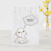 バニー考えるズ・オブ・ユー カード (黄色い花)