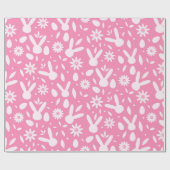 バニー耳とデイジー ラッピングペーパー (フラット)