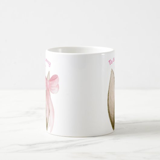 バニー耳のイースターと数種類のバニー甘い可愛いピンク コーヒーマグカップ (中央)