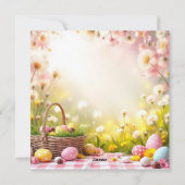 バニー耳のイースターパグ シーズンカード (裏面)