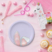バニー耳ラベンダー ペーパープレート (パーティー)