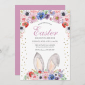 バニー耳春の花イースターエッグ狩り 招待状 (正面/裏面)