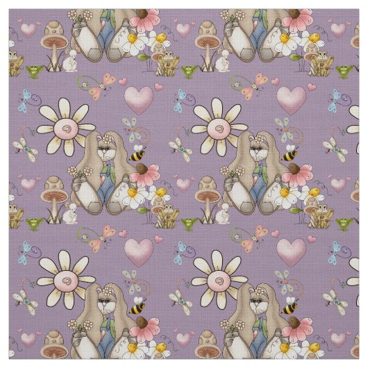 バニー花の背景色を変更する ファブリック (見本)