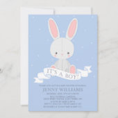バニー詰まったラビットボーイ赤ちゃんシャワー招待状 招待状 (正面)