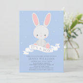 バニー詰まったラビットボーイ赤ちゃんシャワー招待状 招待状 (スタンド正面)
