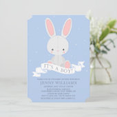 バニー詰まったラビットボーイ赤ちゃんシャワー招待状 招待状 (スタンド正面)
