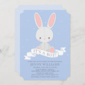 バニー詰まったラビットボーイ赤ちゃんシャワー招待状 招待状 (正面/裏面)