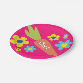 バニー誕生日かわいいキッズラビットパーティー ペーパープレート (アングル)