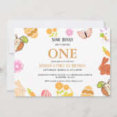 バニー誕生日イースターエッグジョイント1st第1誕生日 招待状 (正面)