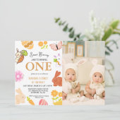 バニー誕生日イースターエッグツイン1st第1誕生日 招待状 (スタンド正面)