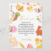 バニー誕生日イースターエッグ狩りサンキューカード 案内状 (正面/裏面)