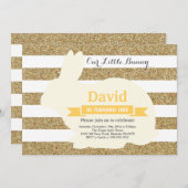 バニー誕生日イースターエッグ1st第1誕生日 招待状 (正面/裏面)