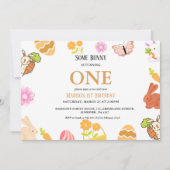 バニー誕生日イースターエッグ1st第1誕生日 招待状 (正面)